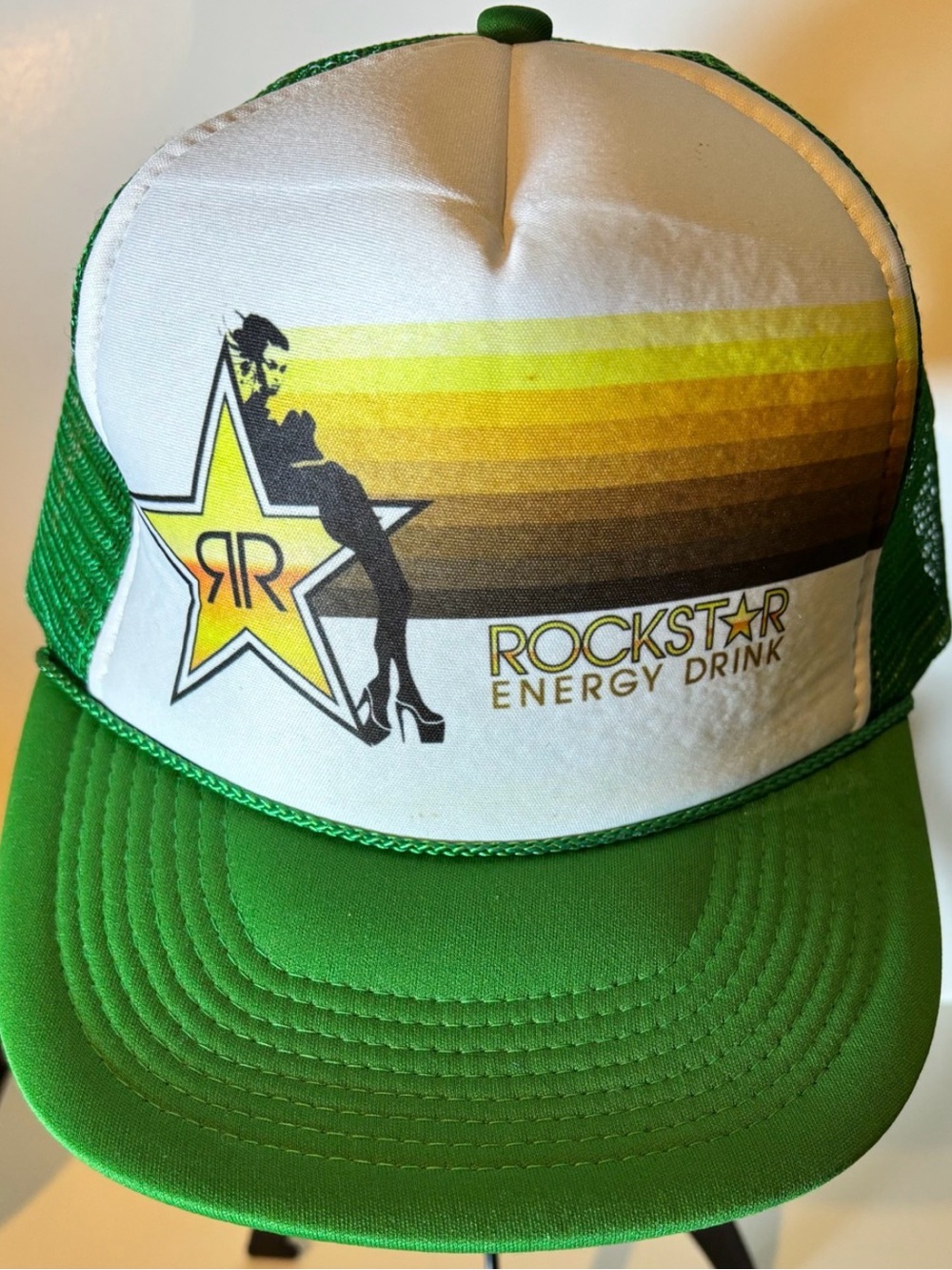 Preowned Rockstar Energy Drink Foam & Mesh Trucker Hat Snapback Nissun